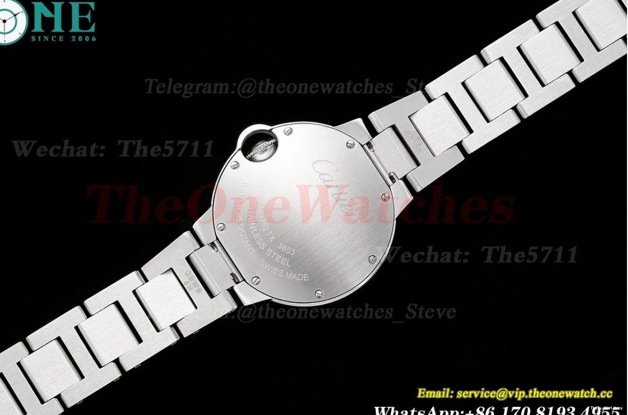 Quartz Cartier 33mm SS Ballon White SS AF Bleu De Dia 0214